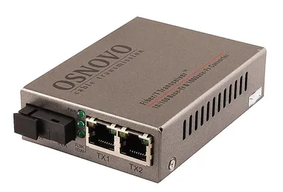 Медиаконвертер OSNOVO OMC-100-21S5a, 2×10/100Base-T, 1×100Base-FX SC, до 20 км