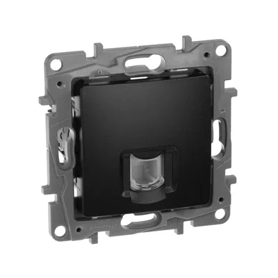 Розетка телефонная IEK ETIKA 672640 RJ11, антрацит, скрытый монтаж