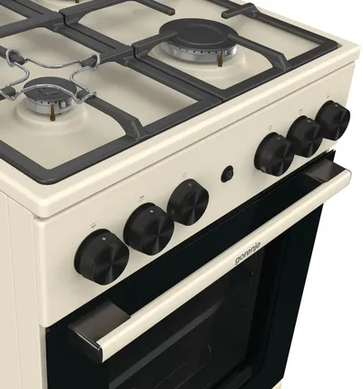 Плита газовая GORENJE GG5A12BEF, 4 конфорки, духовка 70 л, пиролиз, бежевый