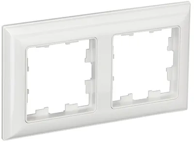 Рамка IEK BRITE BR-M22-12-K01, 2-местная, белая, IP20, ABS-пластик