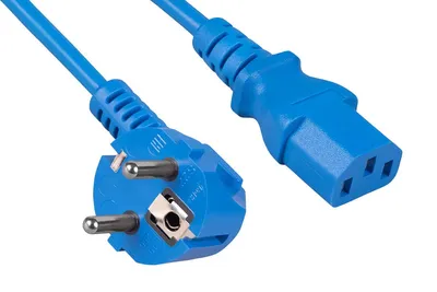 Кабель питания Cabeus PC-186-VDE-1.8M-BL, Schuko — IEC320-C13, 3×0.75, 1.8 м, синий