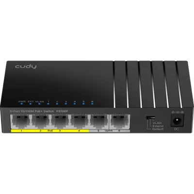 Коммутатор Cudy FS106P, 4×PoE+, 36 Вт, неуправляемый