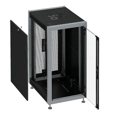 Шкаф телекоммуникационный SYSMATRIX SL 6842.914, 19", 42U, 600x800x2000мм, стекло, черный