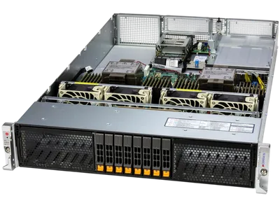 Сервер Supermicro SYS-222H-TN, 2U, 2× LGA4710, 32× DDR5, 8× NVMe 2.5", 2× 1600 Вт