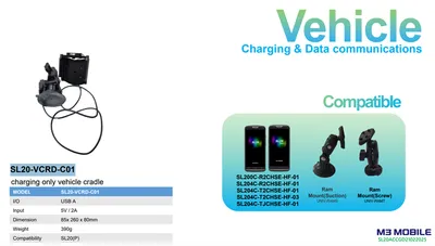 Кредл автомобильный M3 Mobile SL20-VCRD-C01, для SL20