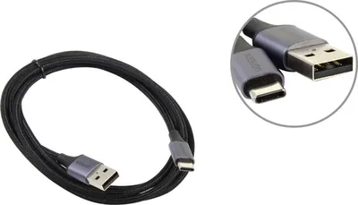 Кабель Ugreen US288 60127, USB 2.0 AM→USB-CM, 1.5 м, черный