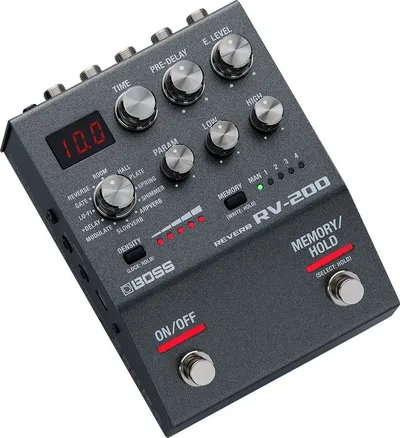 Педаль эффектов Boss RV-200, реверберация, 12 режимов, 96 кГц, MIDI