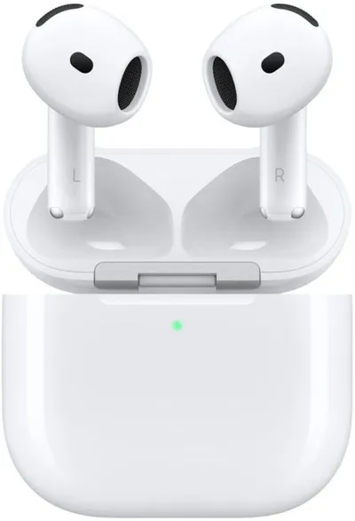 Гарнитура вкладыши Apple AirPods 4 ANC A3055/A3056/A3059 белый беспроводные bluetooth в ушной раковине (MXP93HN/A)