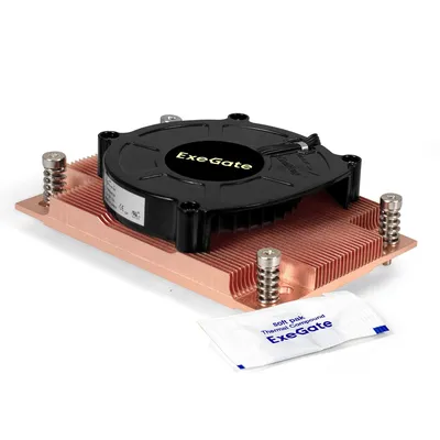 Кулер ExeGate ESNK-P0062AP4v2.PWM.1U.SP3.Cu, радиальный, медный, 1U, SP3, TDP 165W