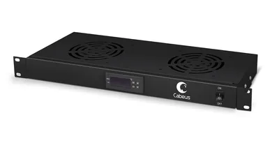 Вентиляторный модуль Cabeus JG02-BK, 19", 1U, 2 вентилятора, 300 м³/ч, 220 В