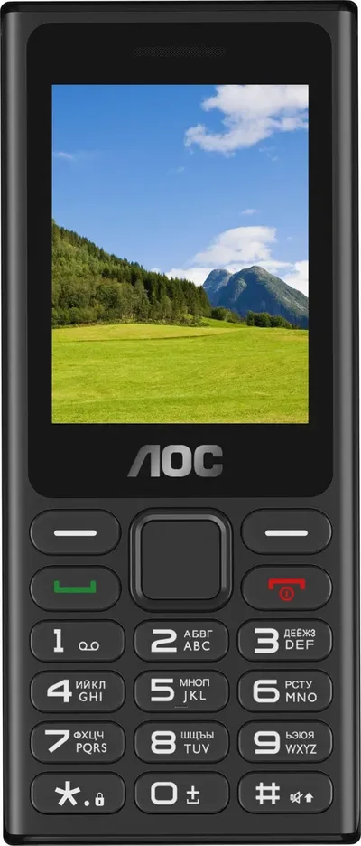 Мобильный телефон AOC 240 A черный моноблок 2Sim 2.4" 240x320 RTOS 0.3Mpix GSM900/1800 FM microSD max32Gb