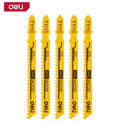 Пилки для электролобзика DELI DH-QJT008-E1, тип T111C, 8TPI, 74 мм, 5 шт