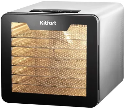Сушка для фруктов Kitfort КТ-4955, 21 поддон, 600Вт, нерж. сталь