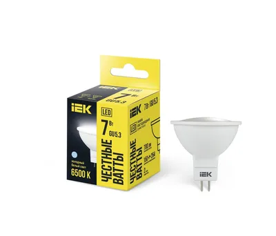 LED-лампа IEK LLE-MR16-7-230-65-GU5 ECO MR16, 7 Вт, 230 В, 6500 К, GU5.3