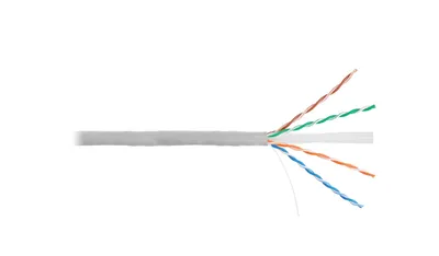Кабель NIKOLAN NKL 2140A-GY, U/UTP кат.6, 4×2×23AWG, одножильный, ПВХ, серый