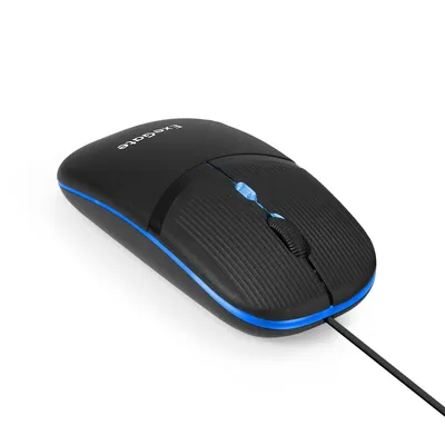 Мышь ExeGate Professional Standard M90 (USB, оптическая, 1200dpi, 4D, 4 кнопки (включая колесо прокрутки), длина кабеля 1,8м, черная, подсветка, RTL)