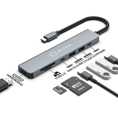 Док-станция 5bites FB5453, USB-C 7-в-1: 2×USB 3.0, 2×USB-C, HDMI, SD/microSD