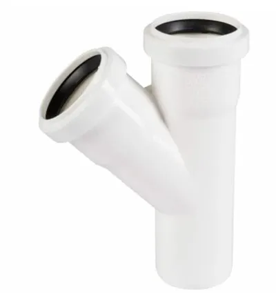 Тройник PRO AQUA ST214445W, 40 мм, 45°, раструбный, PP