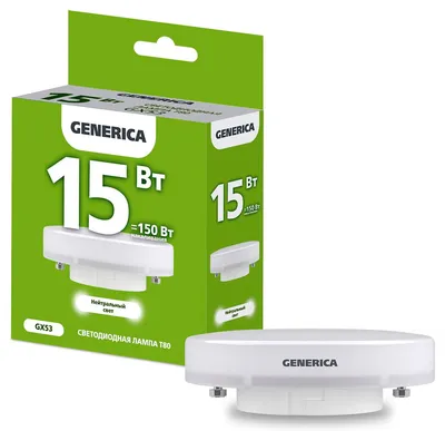 Лампа LED IEK GENERICA LL-T80-15-230-40-GX53-G, 15 Вт, 4000 К, GX53