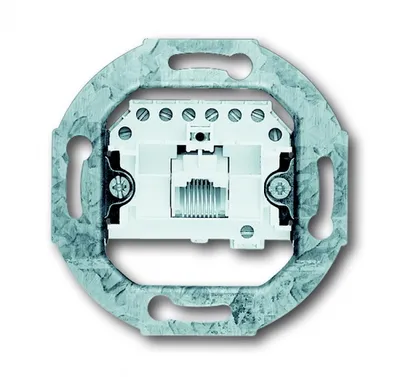 Розетка телефонная ABB 0230-0-0378, RJ11/12, Cat 3, 1 гнездо, скрытой установки