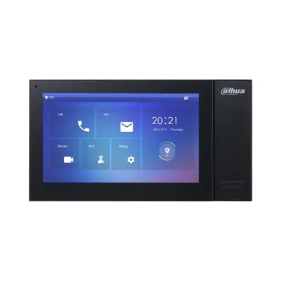 Видеодомофон Dahua DHI-VTH2421FB-P, 7" 1024x600, IP, PoE, черный