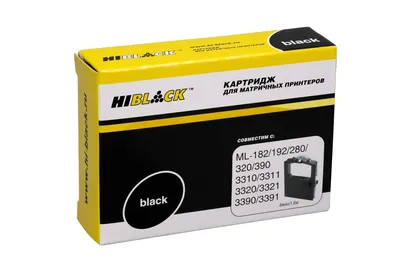 Картридж Hi-Black RR-OK-182-BK, Bk, 1,6м, для Oki Microline 182/320/192/193/321/390/3310/3311/3320
