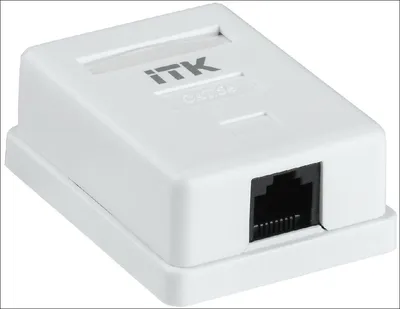 Розетка ITK GENERICA CS2-1C5EU-12-G, RJ45 кат. 5e UTP, 1 порт, настенная