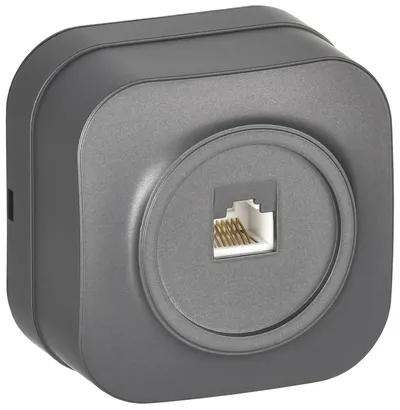 Розетка компьютерная IEK EKH10-K46M GLORY, RJ45 Cat.5e, открытой установки, сталь