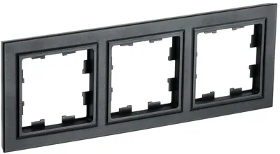 Рамка IEK BRITE BR-M32-K02, 3-местная, IP20, чёрная, матовая
