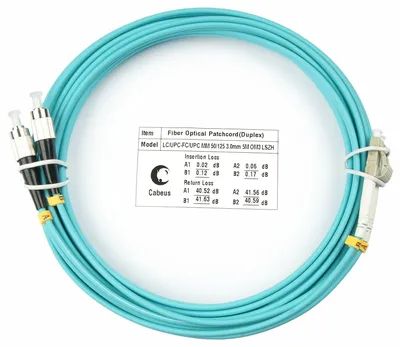 Патч-корд оптический Cabeus FOP-50-LC-FC-5m, LC/FC, OM3, 5м