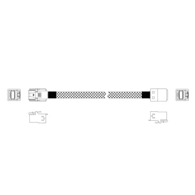 Кабель Miradeed MD-6715029, HDmSAS SFF8643–SFF8643 + SideBand, SAS 3.0 12G, 60 см