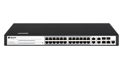 Коммутатор BDCOM S2500-24P4C, L2, 24×1GbE PoE 370W, 4×combo SFP/RJ45