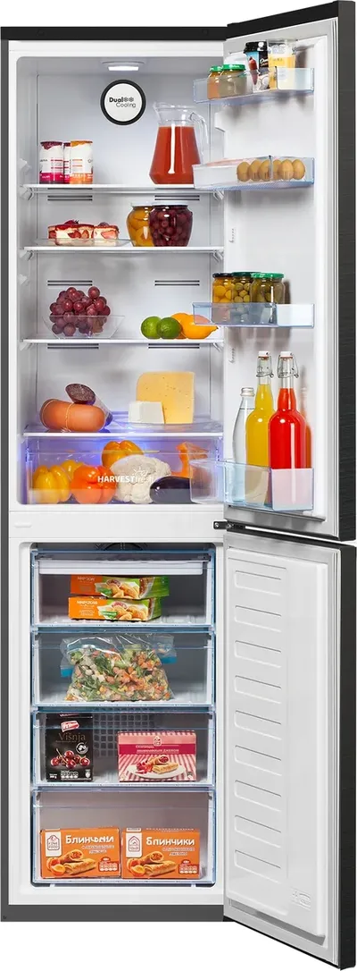 Холодильник Beko B3R0CNK332HXBR, двухкамерный, 200/100л, No Frost