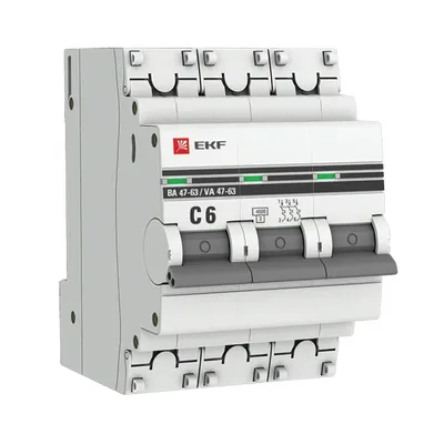Автоматический выключатель EKF mcb4763-3-06C-pro, 3P, 6 А, C, 4,5 кА