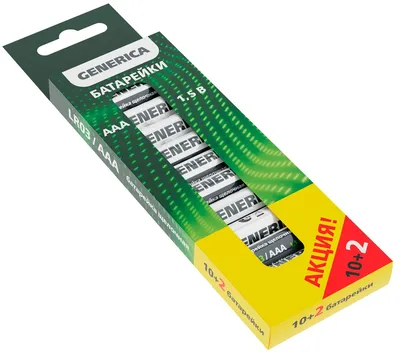Батарейка Alkaline LR03/AAA GENERICA (12 шт) ПРОМО (ABT-LR03-ST-B12-G)