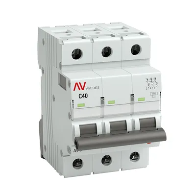 Автоматический выключатель EKF AVERES AV-6 mcb6-3-40C-av, 3P, 40 А, C, 6 кА