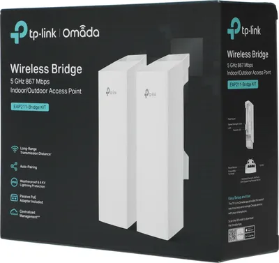 Радиомост TP-Link EAP211-Bridge KIT, 5 ГГц 867 Мбит/с, до 1 км, IP65
