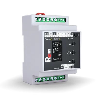 Модуль управления микроклиматом ЦМО R-MC2-DMTH, 230 В AC, DIN-рейка, ЖК-дисплей, IP20