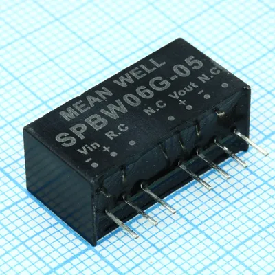 Преобразователь DC-DC Mean Well SPBW06G-05, 6Вт, 18…75В вход, 5В/1200мА, SIP8