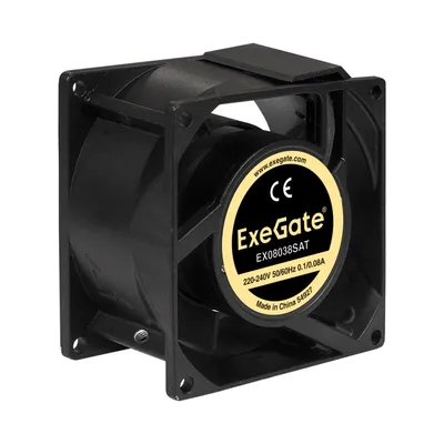 Вентилятор ExeGate EX08038SAT, 80x80x38 мм, 220 В, 2500 об/мин, 34 дБ