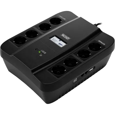 ИБП Powercom Spider SPD1100EU, 1100 ВА / 605 Вт, 8×Schuko, LCD, USB