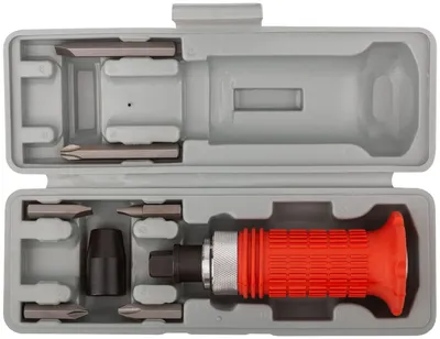 Отвертка FIT 56266, ударная, 6 бит CrV, кейс