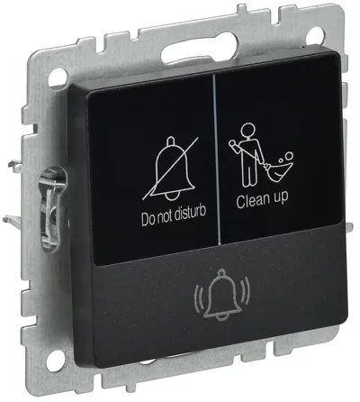 Кнопка звонка IEK BR-V14-2-10-K02, с индикацией, 10А, черный