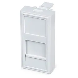 Лиц. панель розеточная Cabeus, 1х keystone, 22,5х45 мм (ВхШ), плоская, шторки, цвет: белый (FP-22,5-1M)