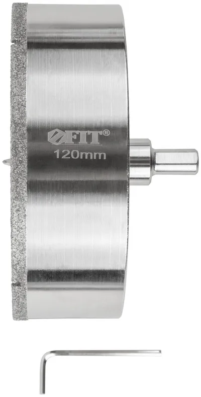 Коронка FIT 16232, алмазная кольцевая, 120×70 мм, с центровочным сверлом