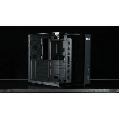 Корпус CBR PCC-ATX-X800BK-WPSU, ATX Cube, без БП, USB Type-C, чёрный