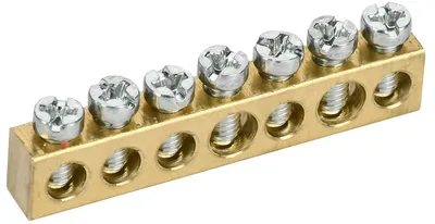 Шина нулевая IEK TF-KP00D-SN-07, латунь, 6×9, 7 отверстий