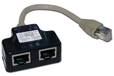 Y-адаптер LANMASTER TWT-Y-E2-E2-S-NNC-001, 2 компьютерных порта, экранированный
