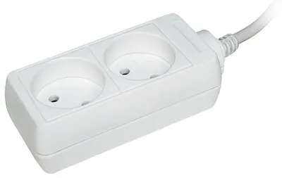 Удлинитель iEK WYP10-06-02-03-N, 2 розетки, 2P, 3 м, 10 А, IP20