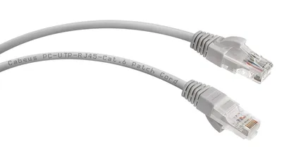 Патч-корд Cabeus PC-UTP-RJ45-Cat.6-10m, U/UTP, Cat.6, 2×RJ45, 10 м, серый